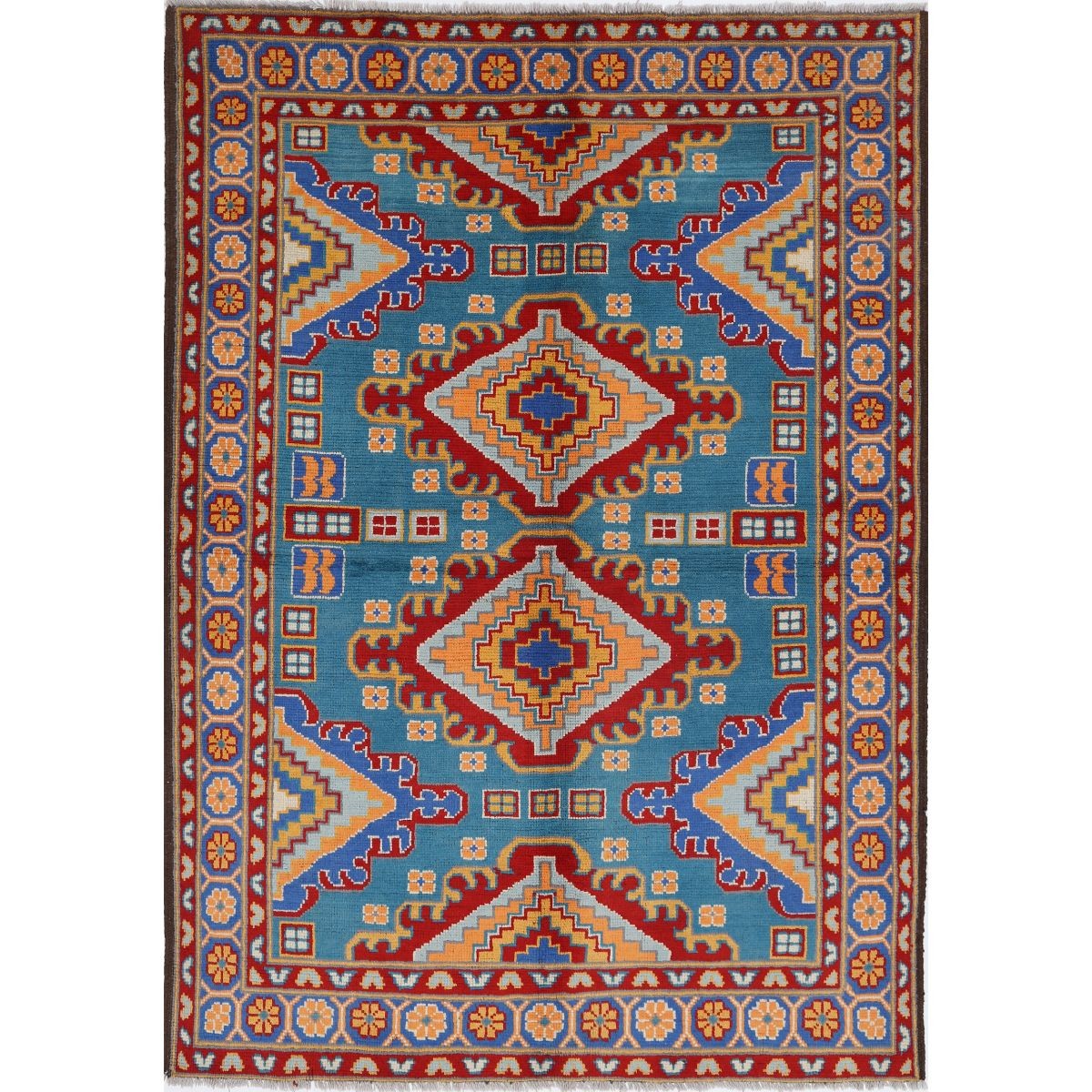 Revival 5x8 Handmade Double Knotted Washable Wool Rug - Colorful
