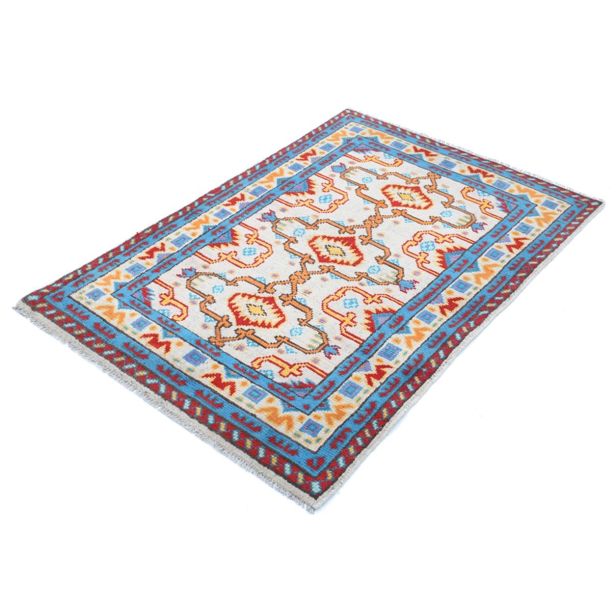 Revival 3x5 Handmade Double Knotted Washable Wool Rug - Colorful