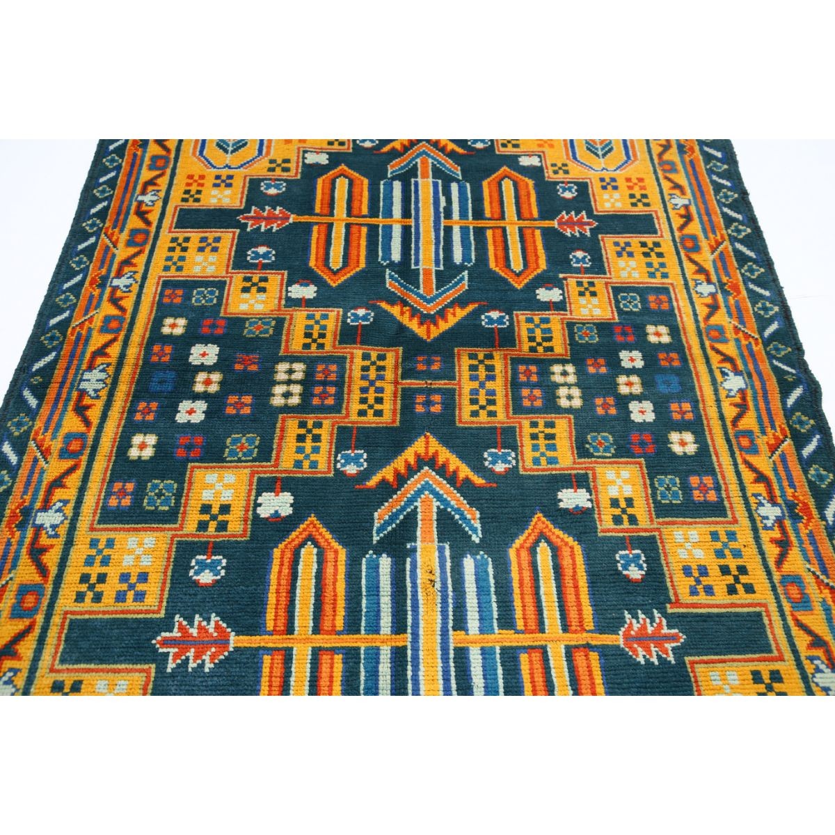 Revival 5x7 Handmade Double Knotted Washable Wool Rug - Colorful