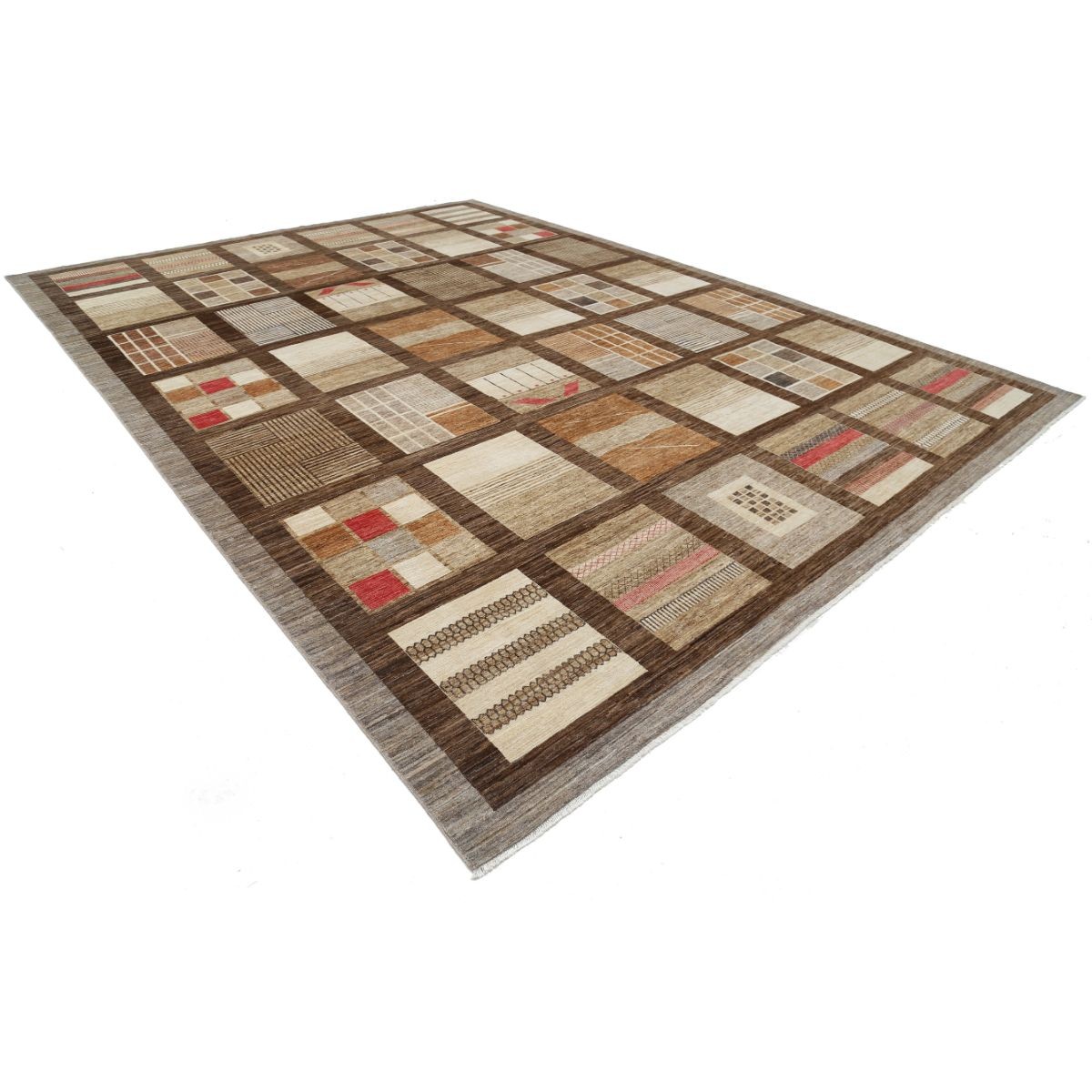 Modcar 12x16 Handmade Double Knotted Washable Wool Rug - Colorful