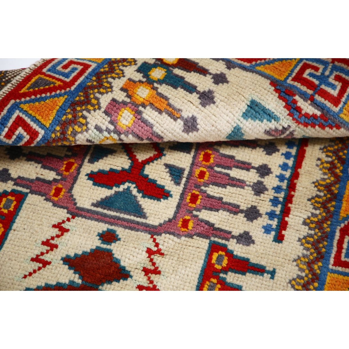 Revival 3x4 Handmade Double Knotted Washable Wool Rug - Colorful