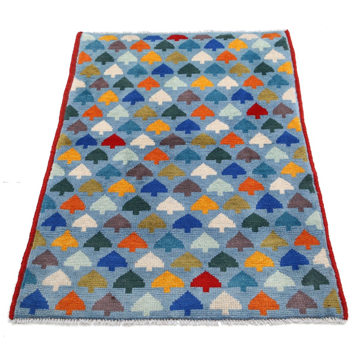 Revival 3x4 Handmade Double Knotted Washable Wool Rug - Colorful