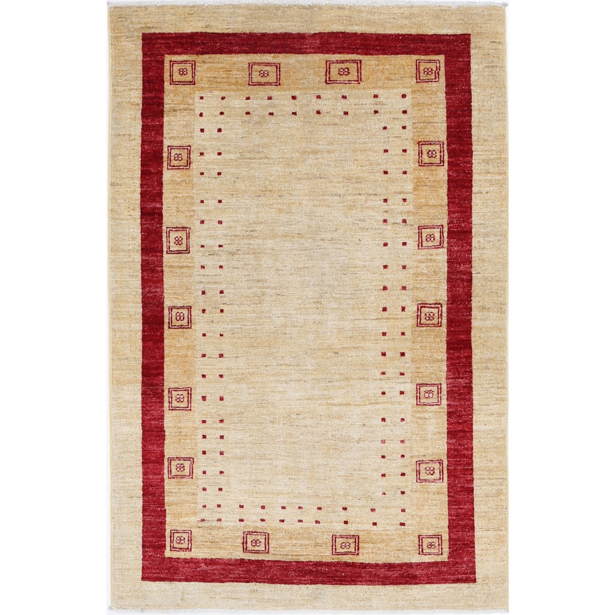 Modcar 3x5 Handmade Double Knotted Washable Wool Rug - Colorful