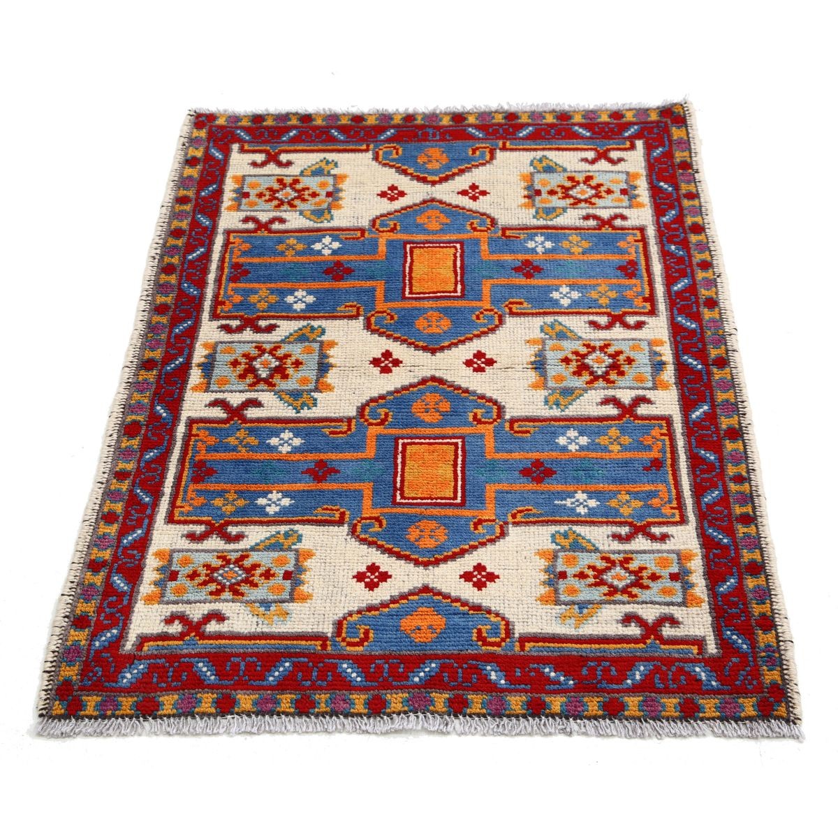 Revival 3x4 Handmade Double Knotted Washable Wool Rug - Colorful