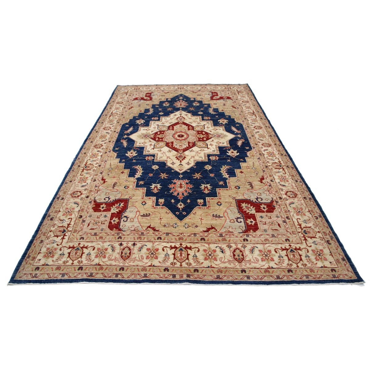 Heriz 7x11 Handmade Double Knotted Washable Wool Rug - Colorful