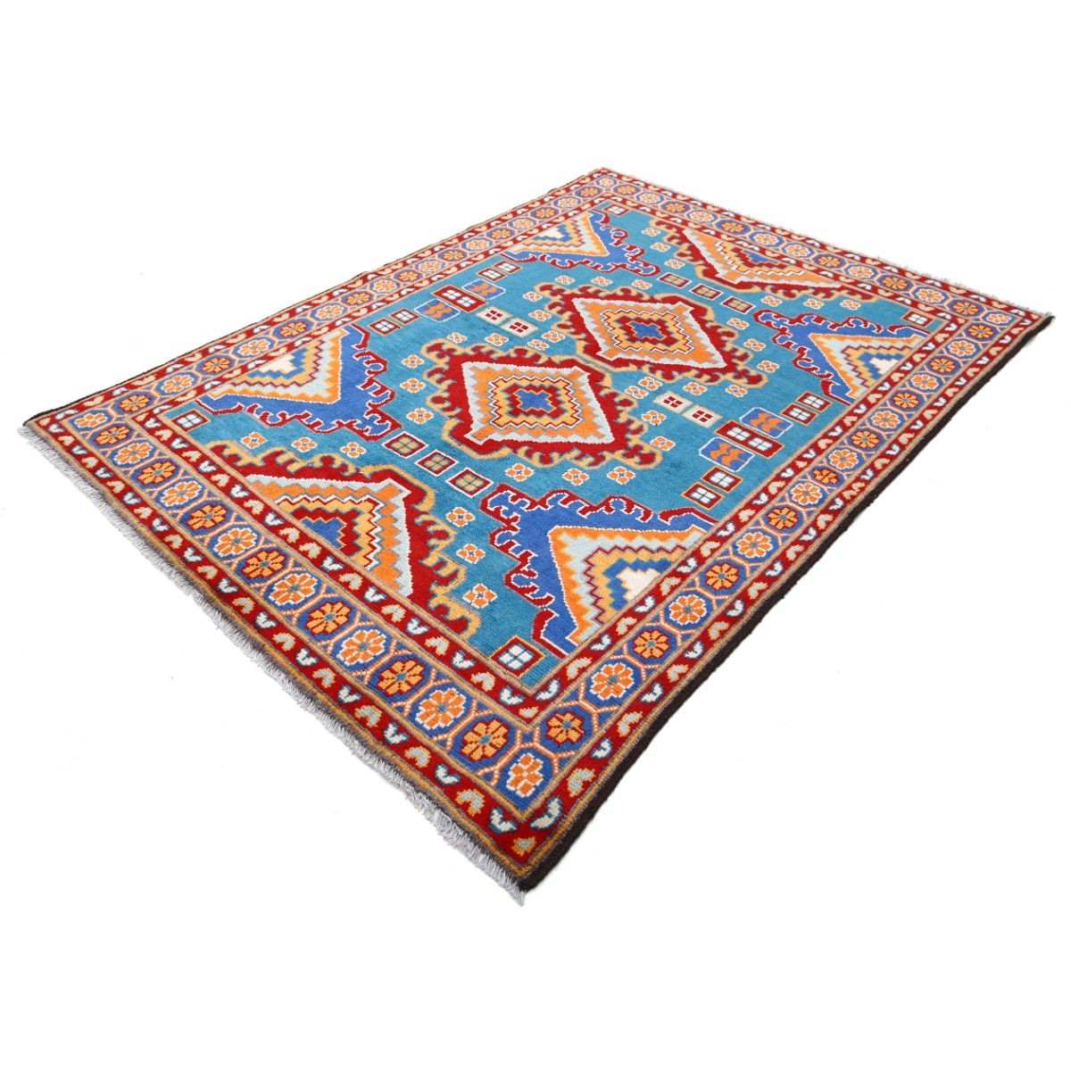 Revival 6x8 Handmade Double Knotted Washable Wool Rug - Colorful