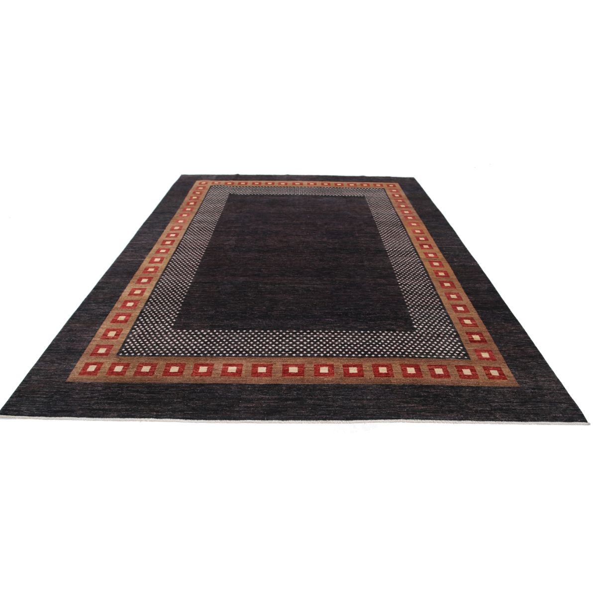 Modcar 9x12 Handmade Double Knotted Washable Wool Rug - Colorful