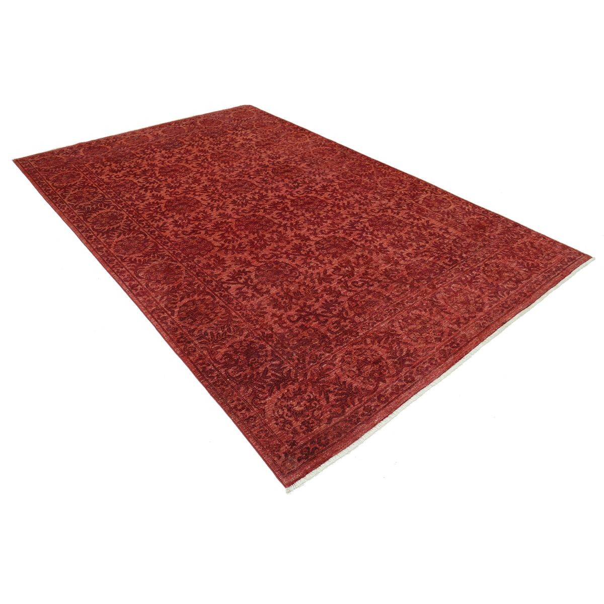 Overdye 7x10 Handmade Double Knotted Washable Wool Rug - Colorful