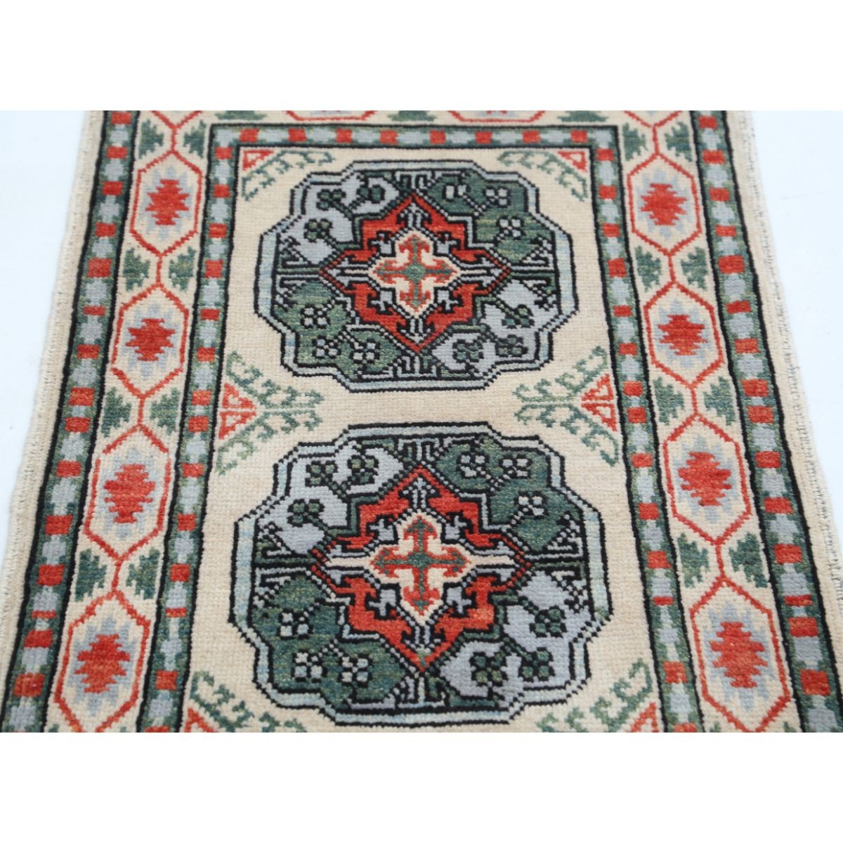 Revival 2x3 Handmade Double Knotted Washable Wool Rug - Colorful