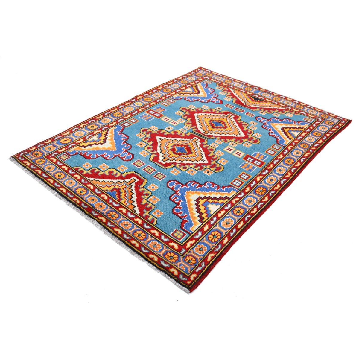 Revival 5x7 Handmade Double Knotted Washable Wool Rug - Colorful