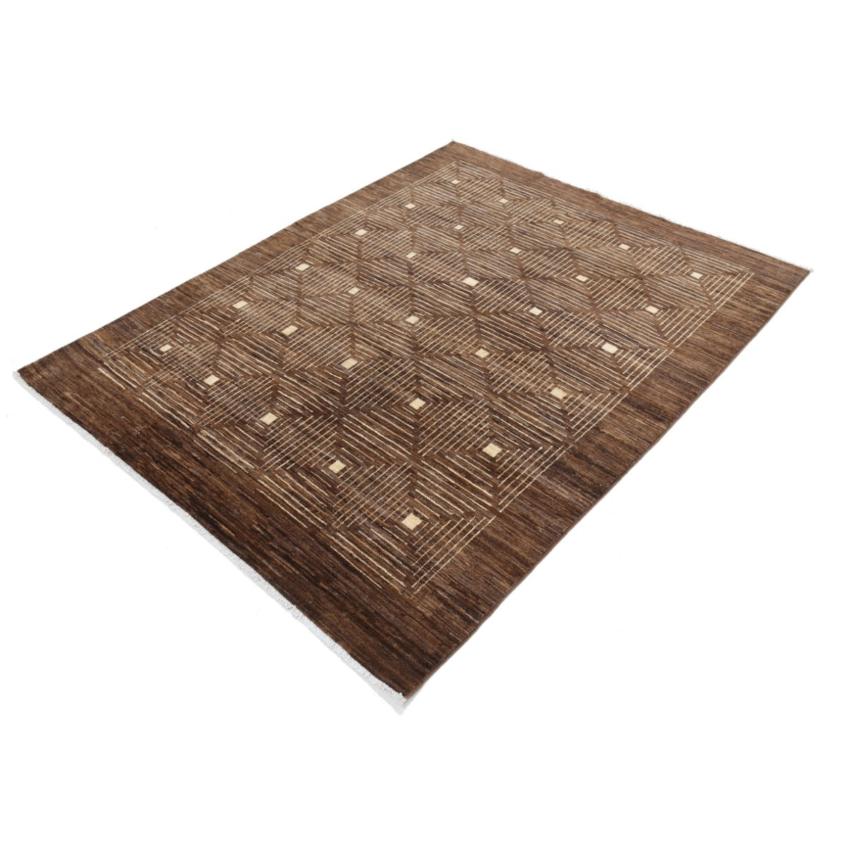 Modcar 5x6 Handmade Double Knotted Washable Wool Rug - Colorful
