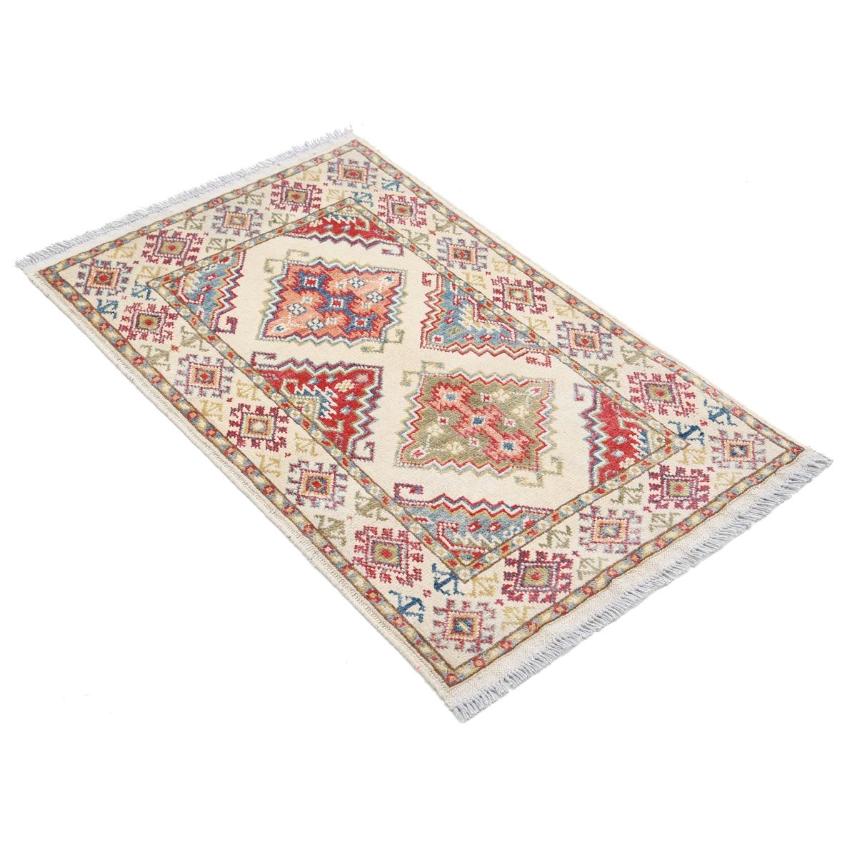 Revival 2x3 Handmade Double Knotted Washable Wool Rug - Colorful