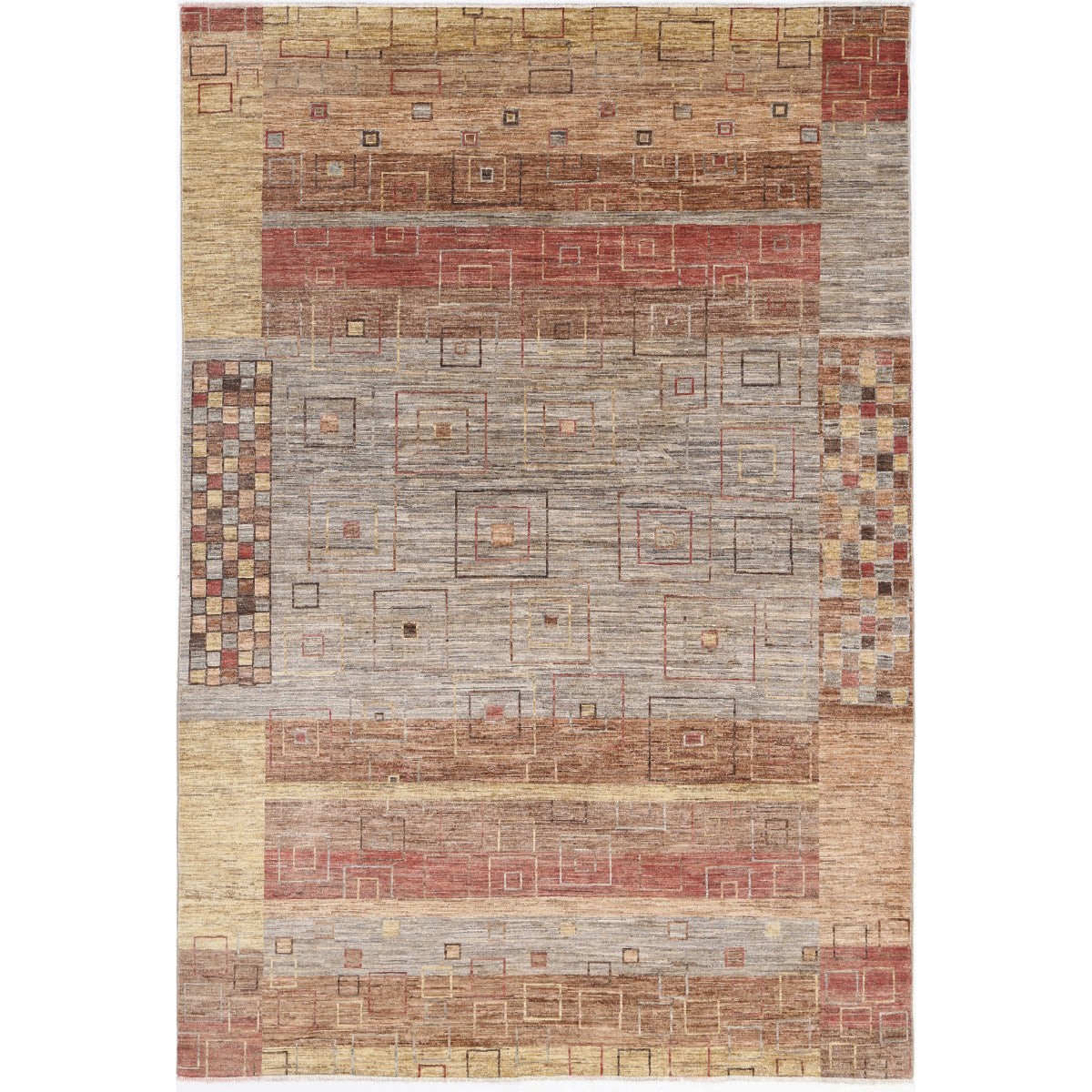 Modcar 7x10 Handmade Double Knotted Washable Wool Rug - Colorful