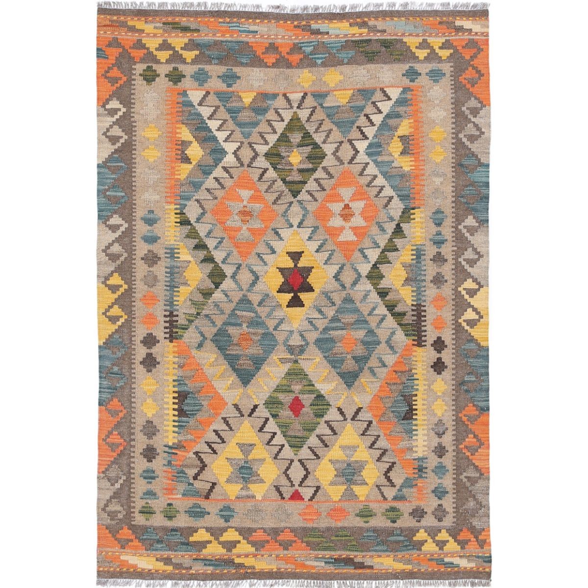 Maimana 4x6 Hand Woven Washable Wool Rug - Colorful