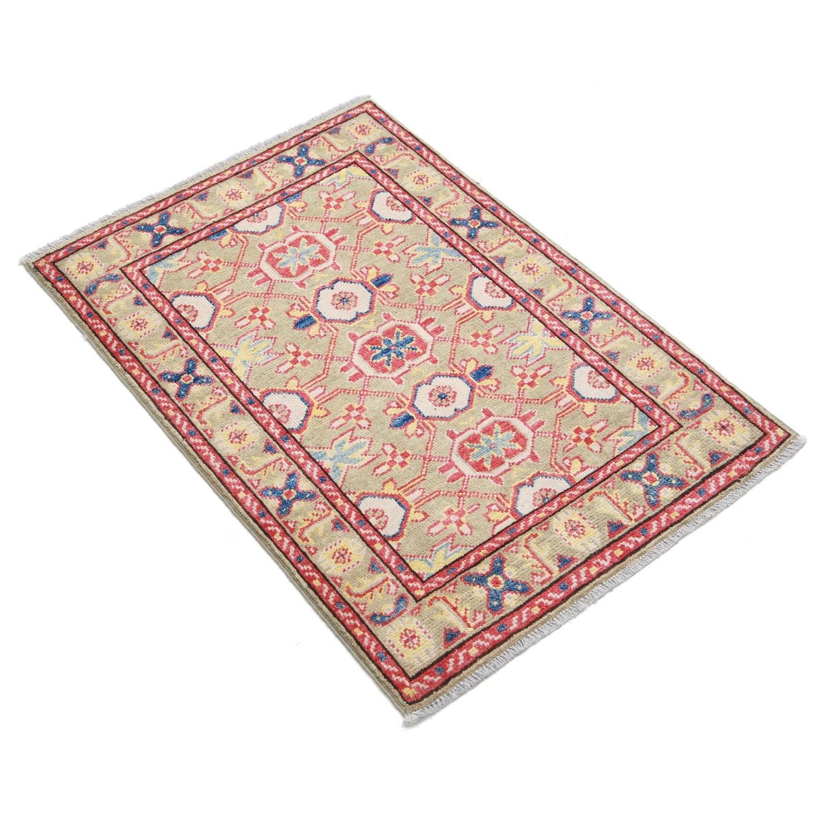 Revival 2x3 Handmade Double Knotted Washable Wool Rug - Colorful