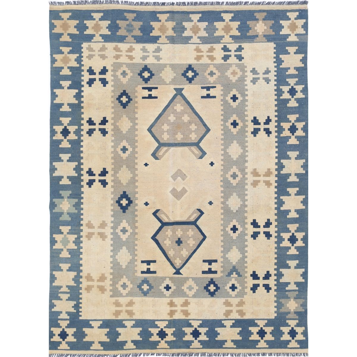 Kafkaas 5x7 Hand Woven Washable Wool Rug - Soft Hues