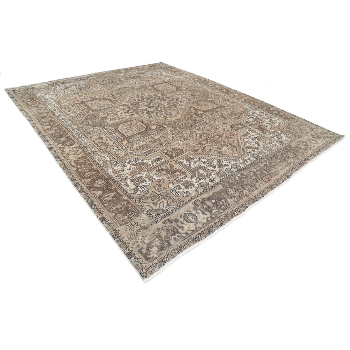 Vintage 10x12 Handmade Double Knotted Washable Wool Rug - Soft Hues