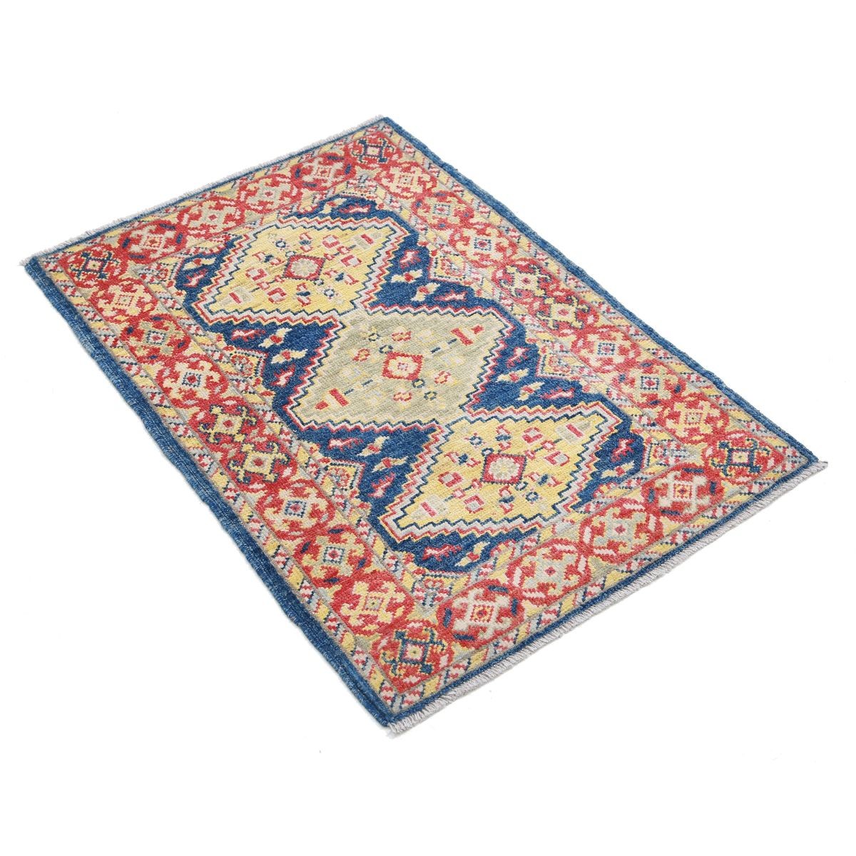 Revival 2x3 Handmade Double Knotted Washable Wool Rug - Colorful