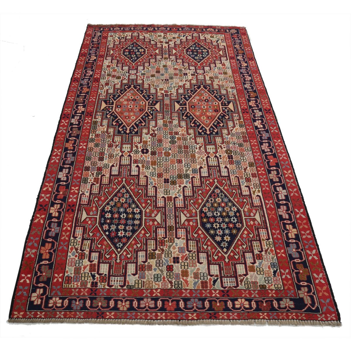 Silki 4x7 Hand Woven Washable Silk Rug - Colorful