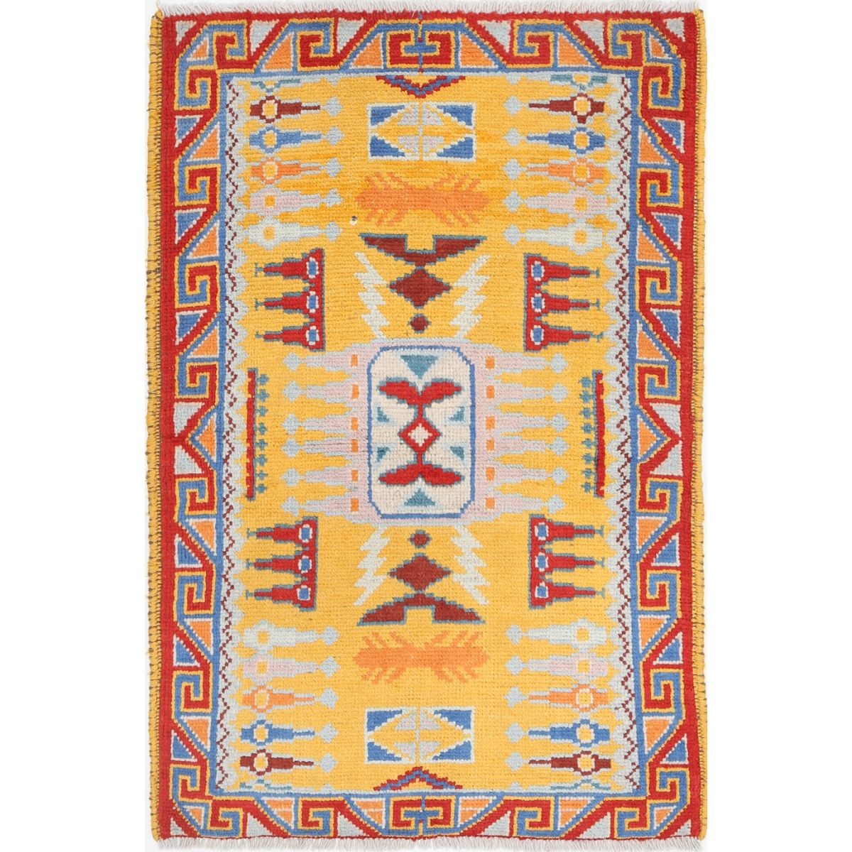 Revival 3x4 Handmade Double Knotted Washable Wool Rug - Colorful