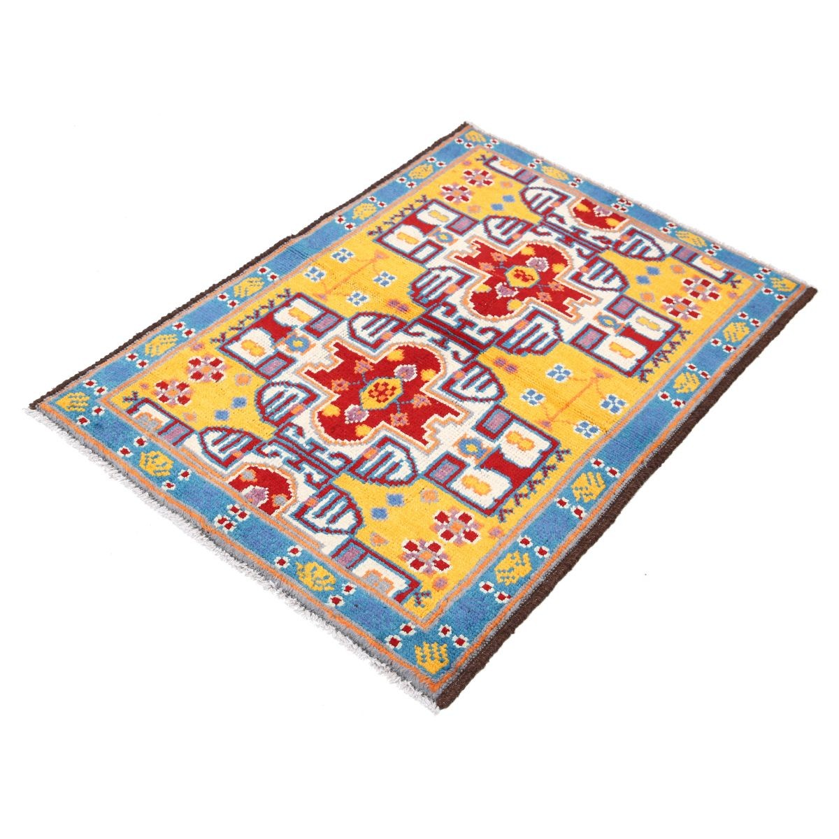 Revival 3x4 Handmade Double Knotted Washable Wool Rug - Colorful