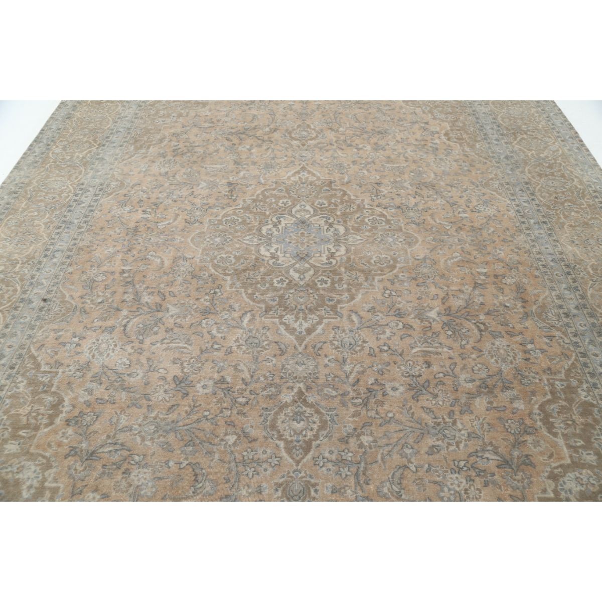Vintage 10x14 Handmade Double Knotted Washable Wool Rug - Soft Hues