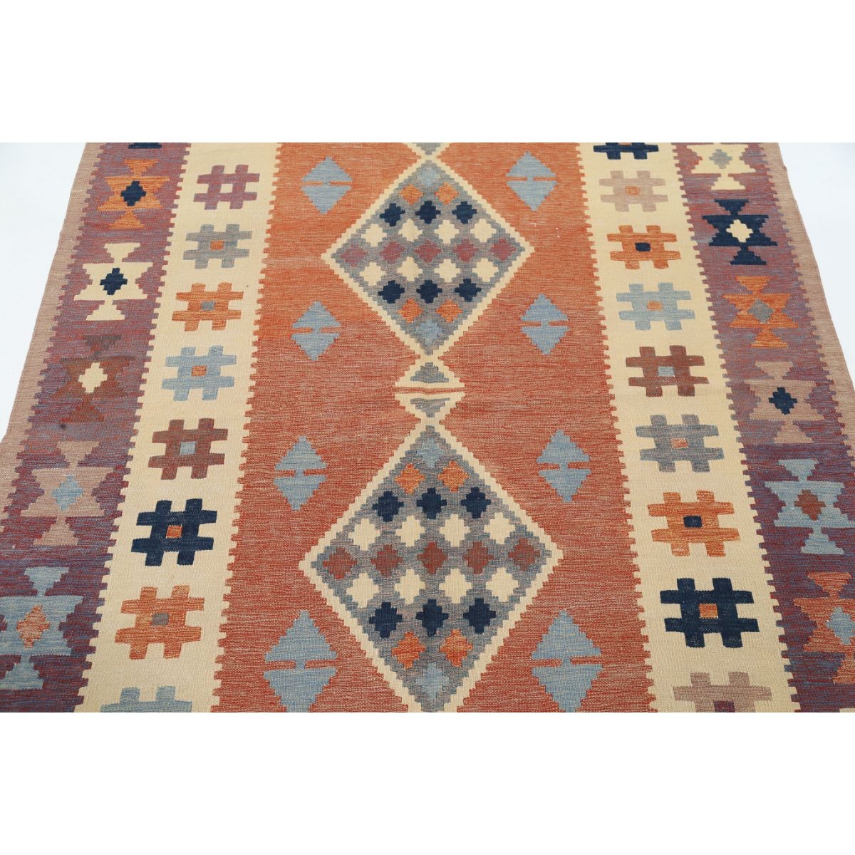 Kafkaas 5x7 Hand Woven Washable Wool Rug - Colorful