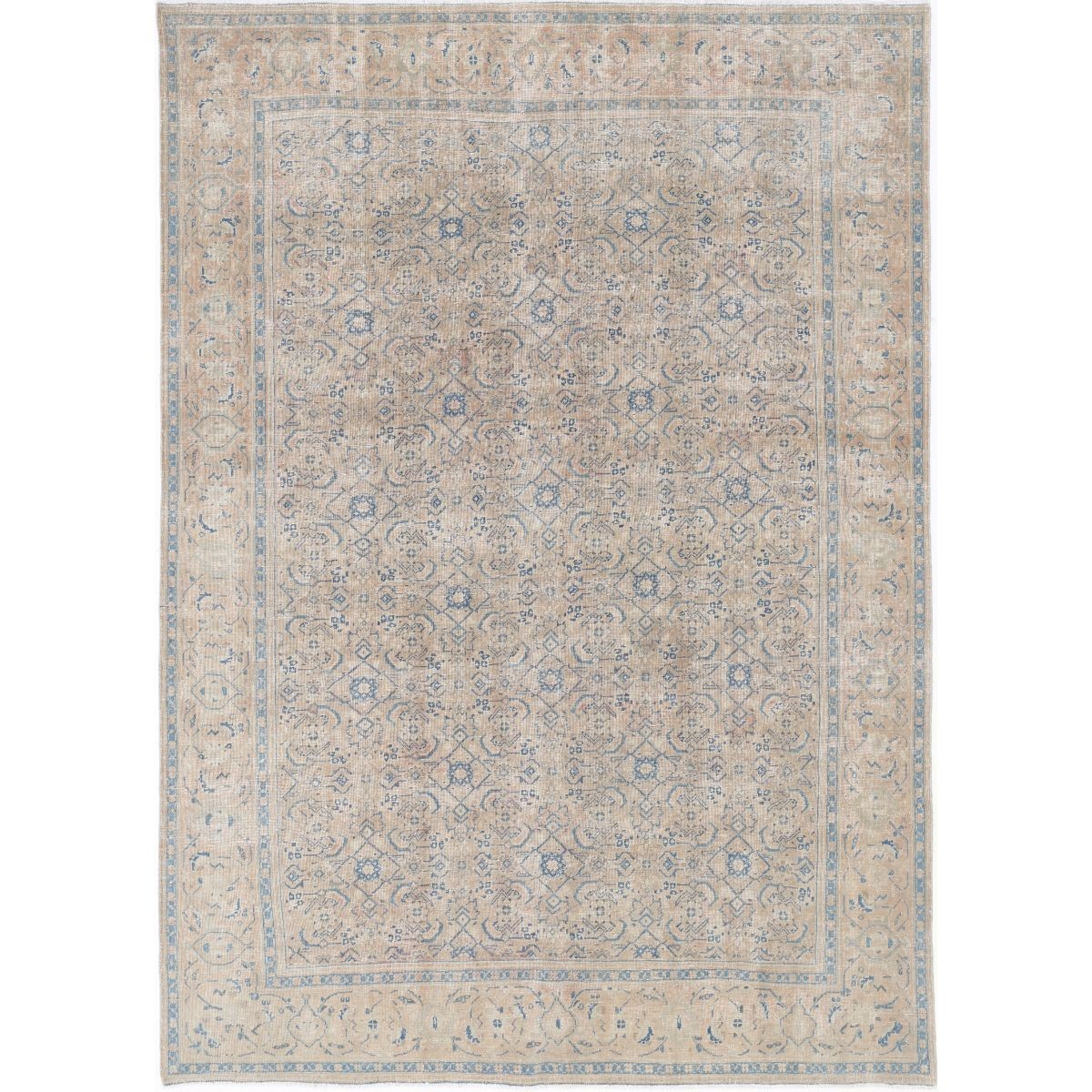 Vintage 7x11 Handmade Double Knotted Washable Wool Rug - Soft Hues