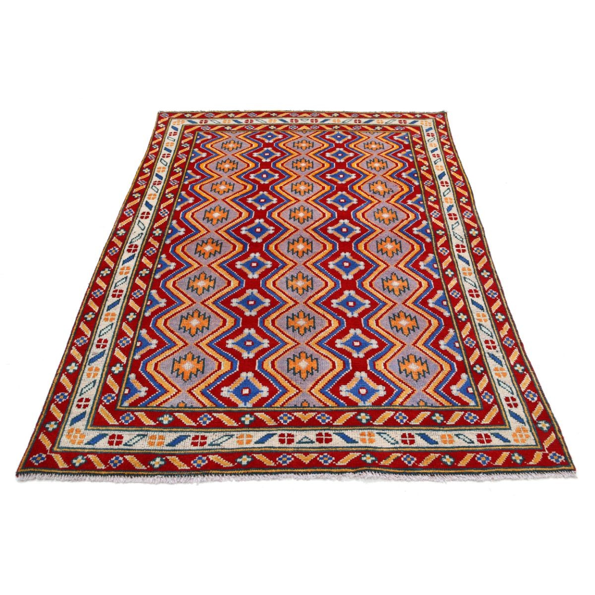 Revival 5x7 Handmade Double Knotted Washable Wool Rug - Colorful