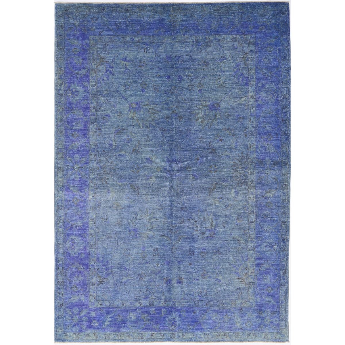 Overdye 6x8 Handmade Double Knotted Washable Wool Rug - Monochormatic