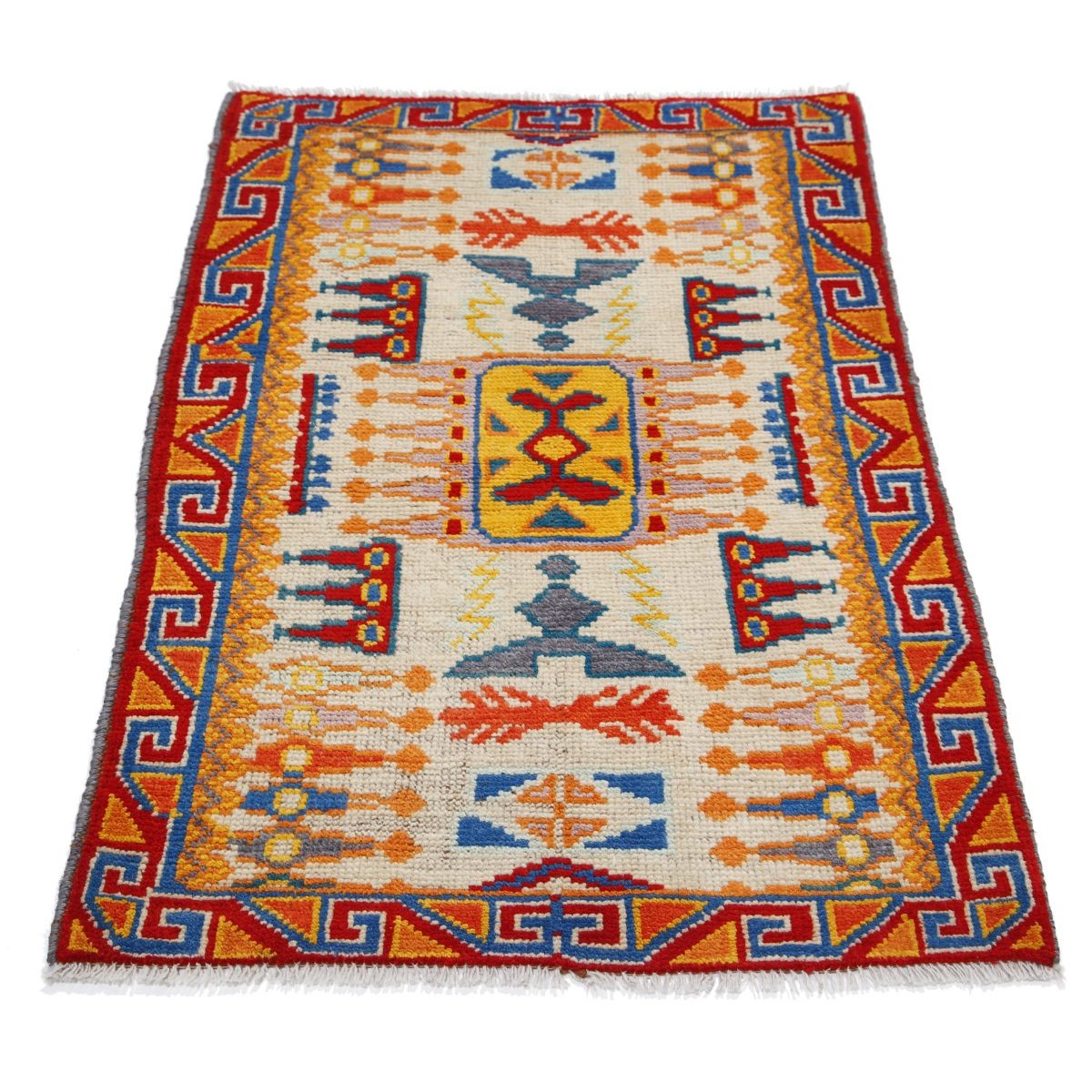 Revival 3x4 Handmade Double Knotted Washable Wool Rug - Colorful