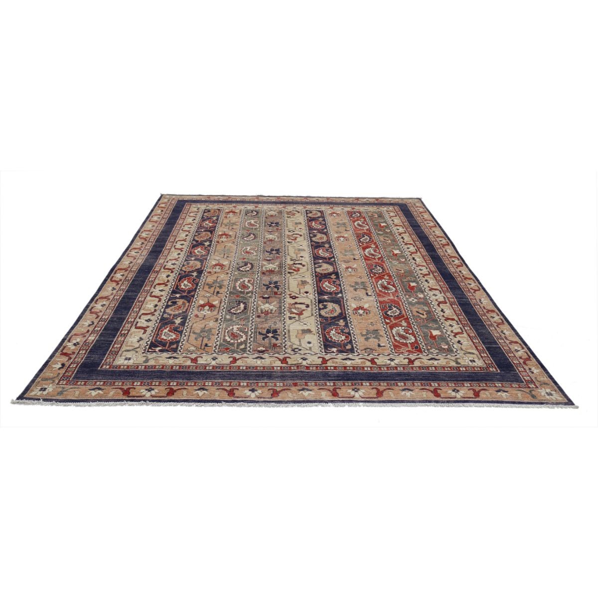 Shaal 8x10 Handmade Double Knotted Washable Wool Rug - Colorful