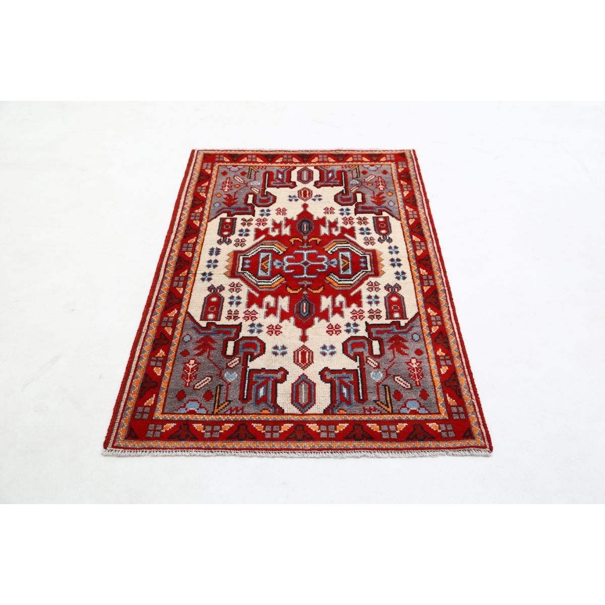 Revival 3x5 Handmade Double Knotted Washable Wool Rug - Colorful