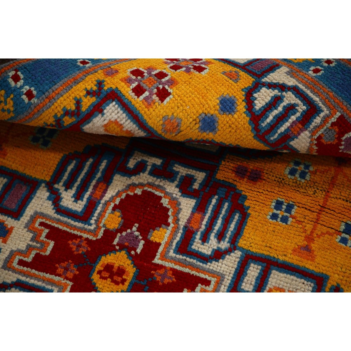 Revival 3x4 Handmade Double Knotted Washable Wool Rug - Colorful
