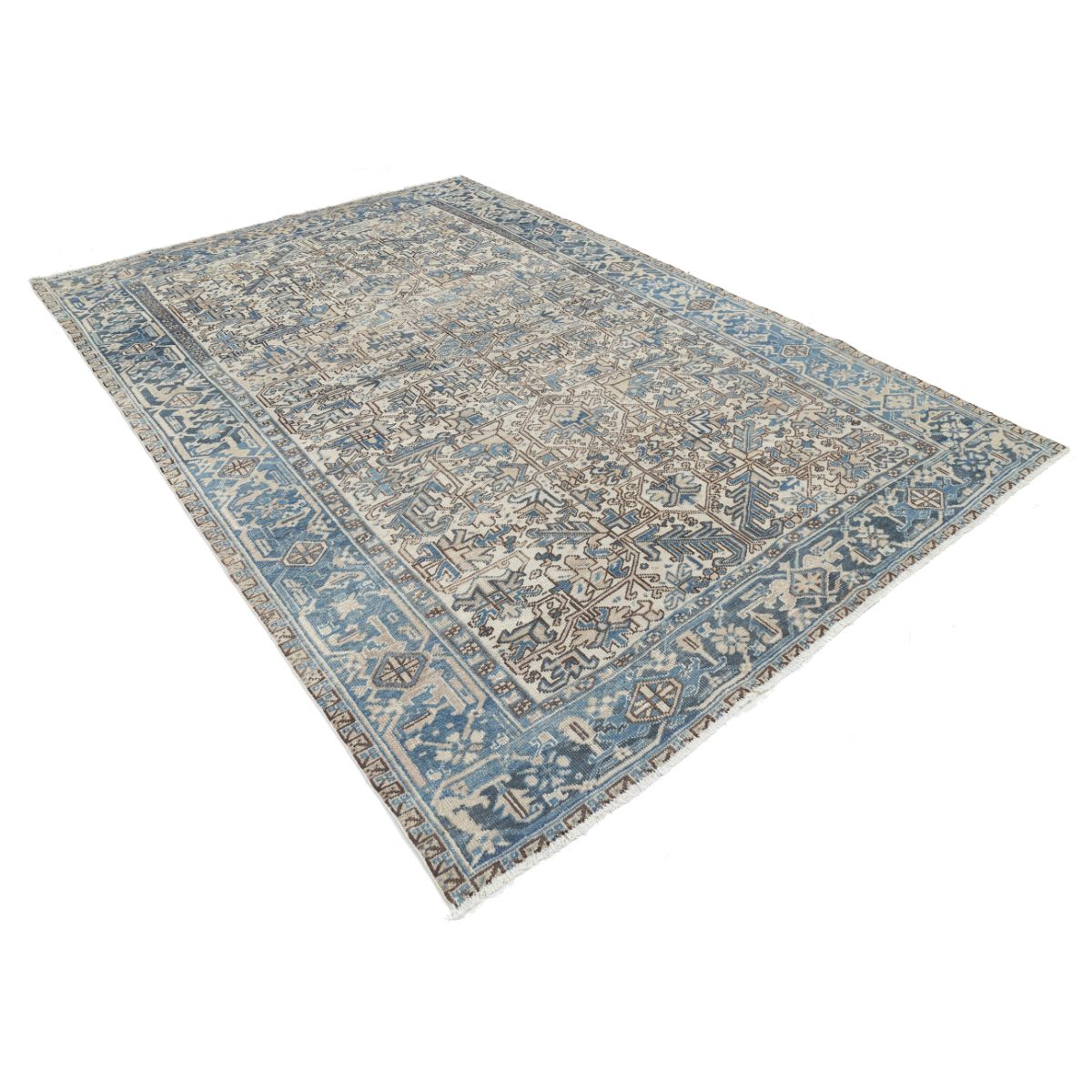 Vintage 8x11 Handmade Double Knotted Washable Wool Rug - Soft Hues