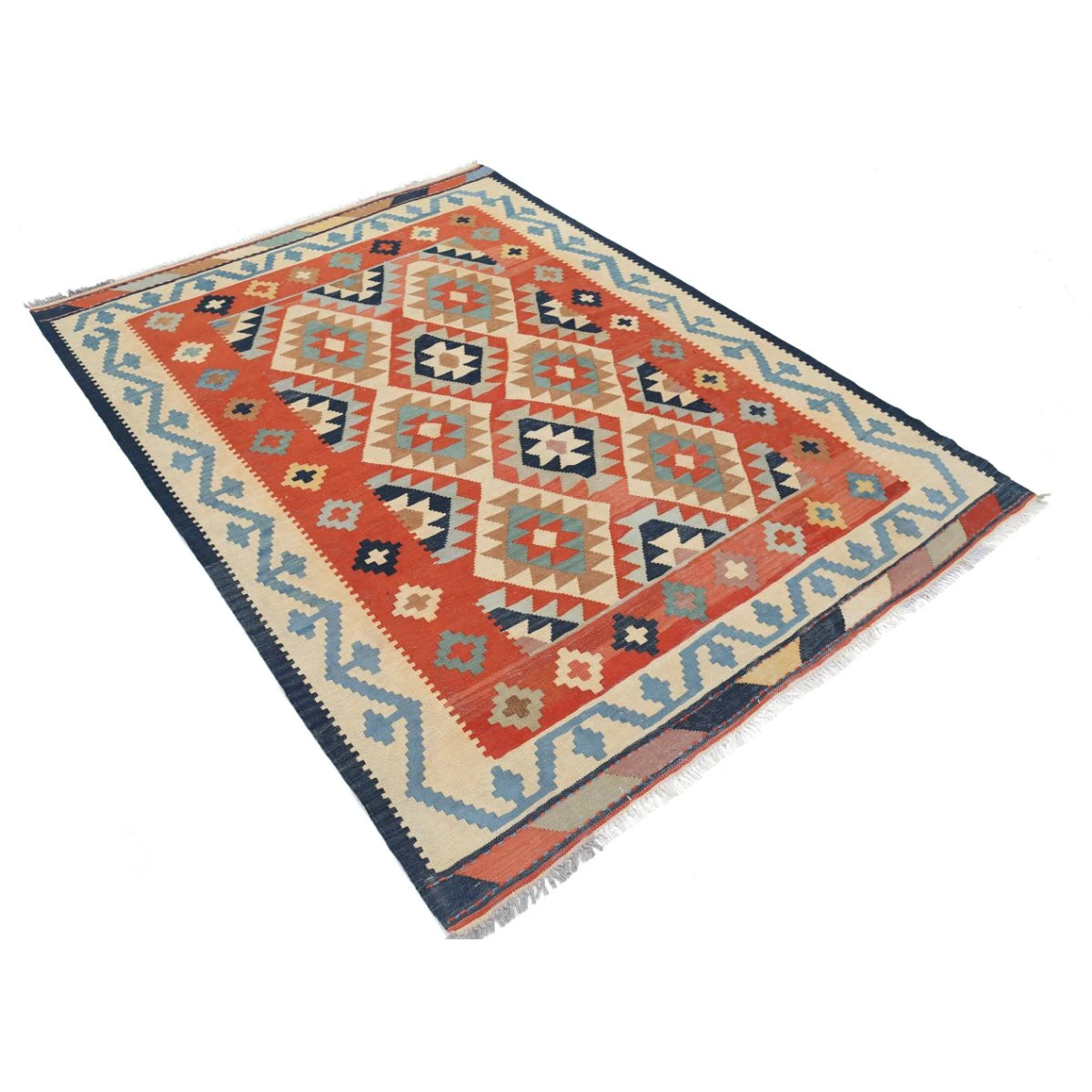 Kafkaas 5x7 Hand Woven Washable Wool Rug - Colorful