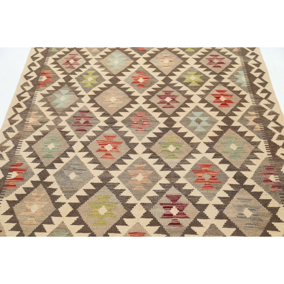 Maimana 5x6 Hand Woven Washable Wool Rug - Colorful