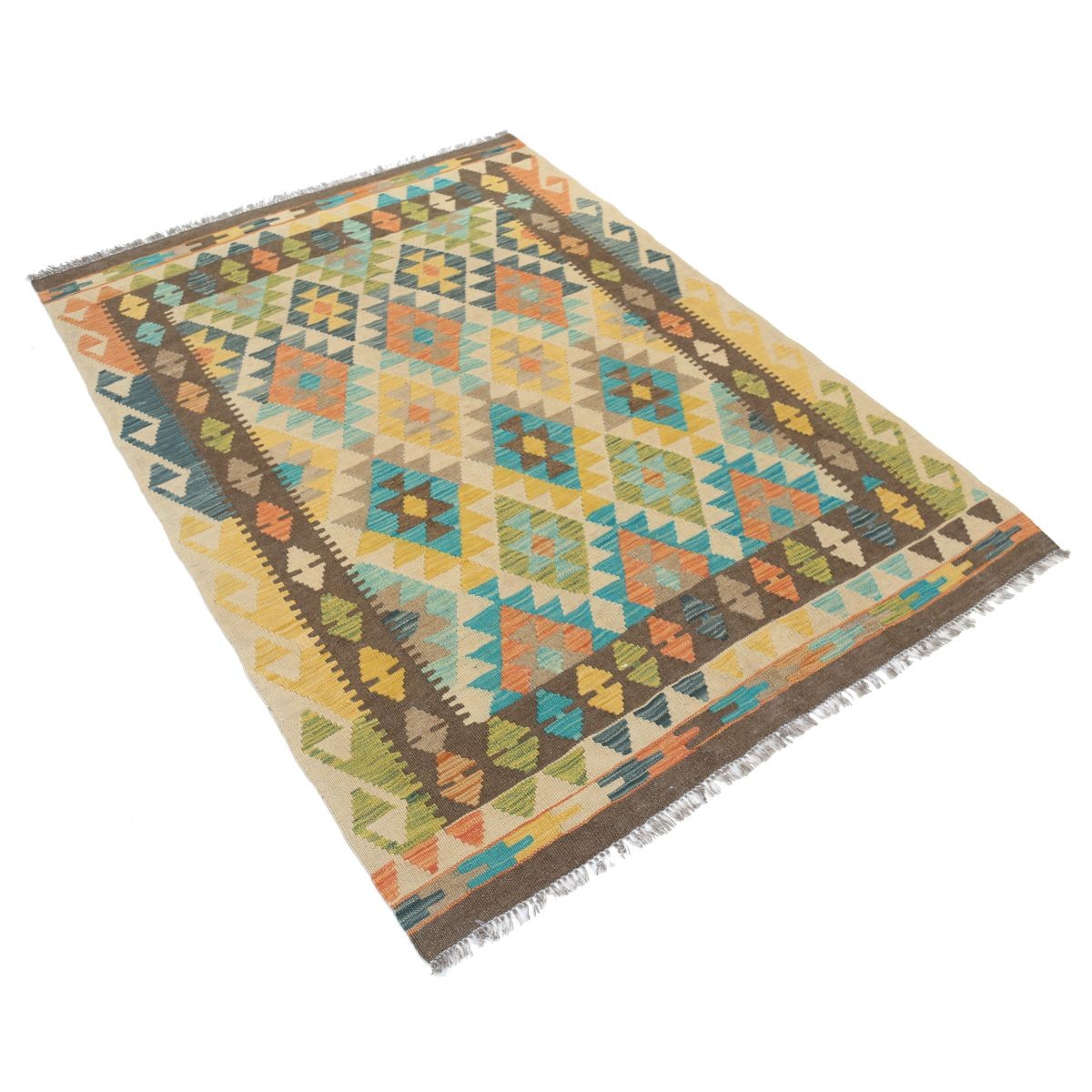 Maimana 4x6 Hand Woven Washable Wool Rug - Colorful