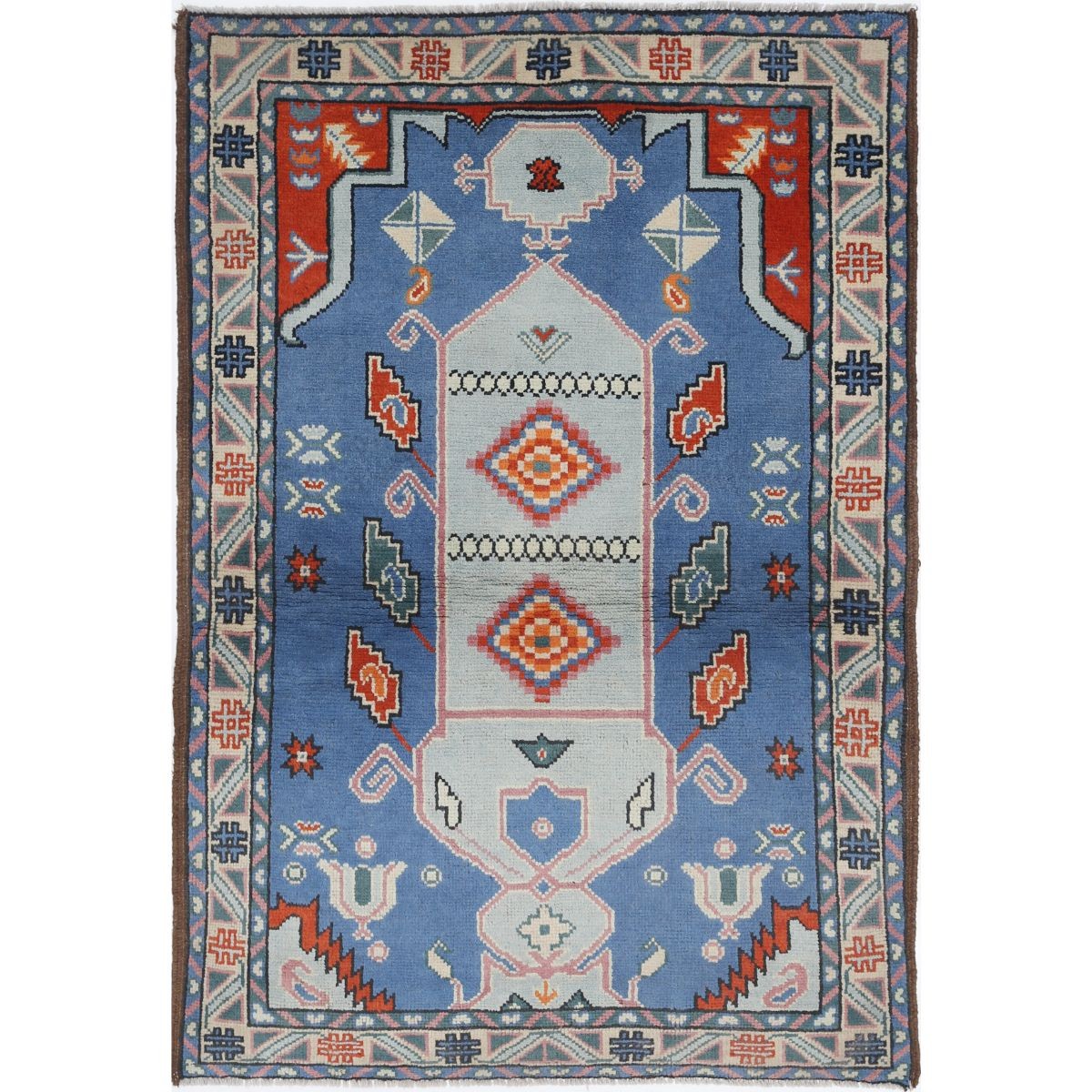 Revival 4x6 Handmade Double Knotted Washable Wool Rug - Colorful