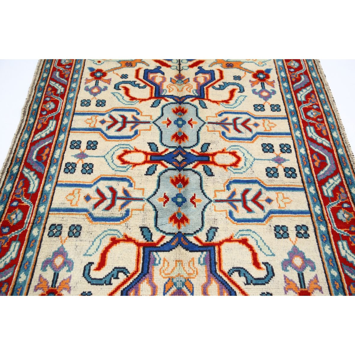 Revival 5x7 Handmade Double Knotted Washable Wool Rug - Colorful