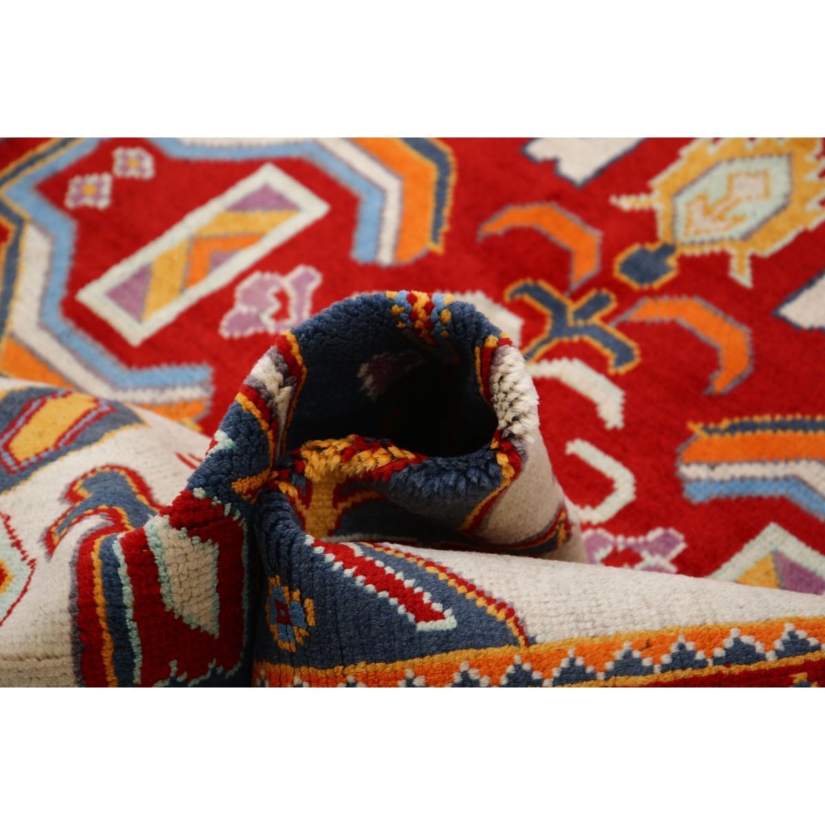 Revival 6x7 Handmade Double Knotted Washable Wool Rug - Colorful