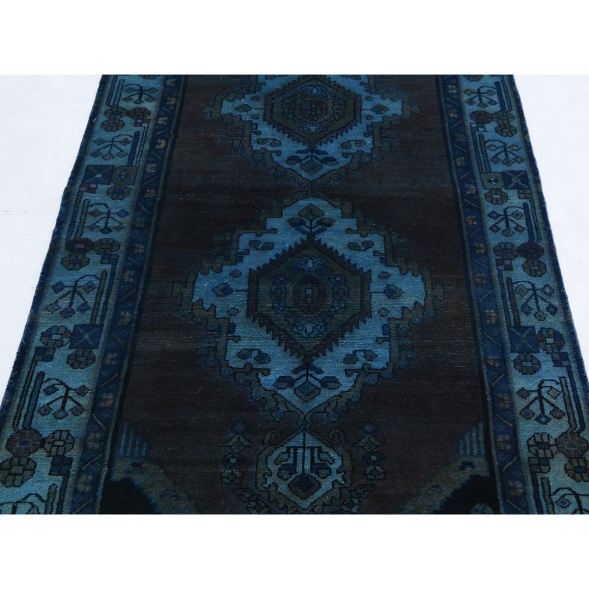 Overdye 4x8 Handmade Double Knotted Washable Wool Runner - Monochormatic