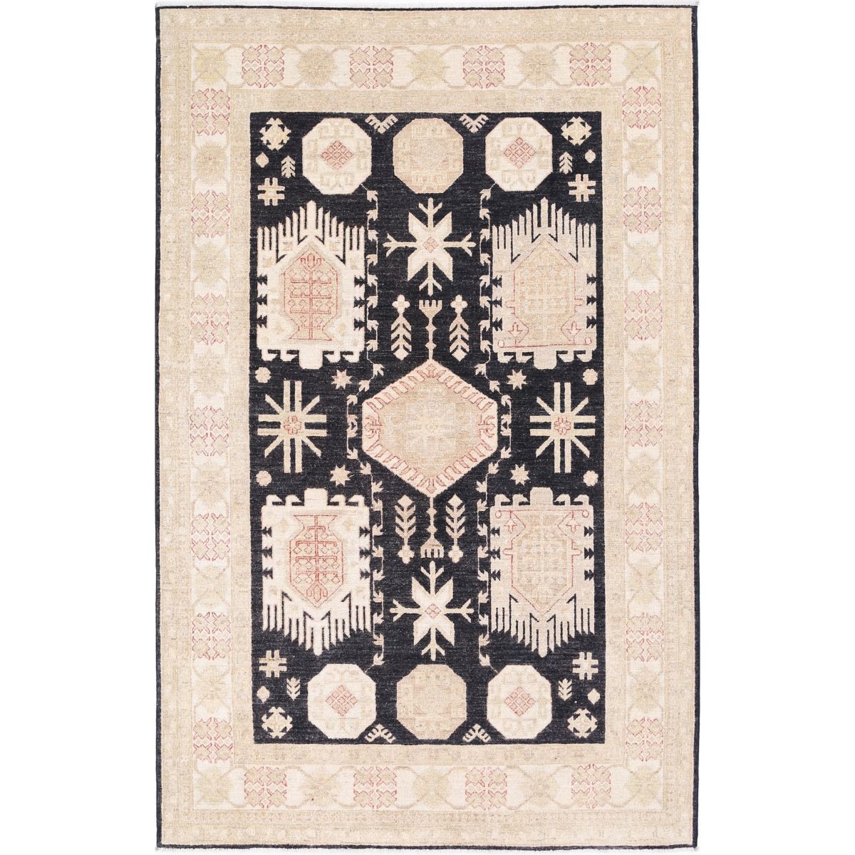 Ziegler 5x8 Handmade Double Knotted Washable Wool Rug - Colorful