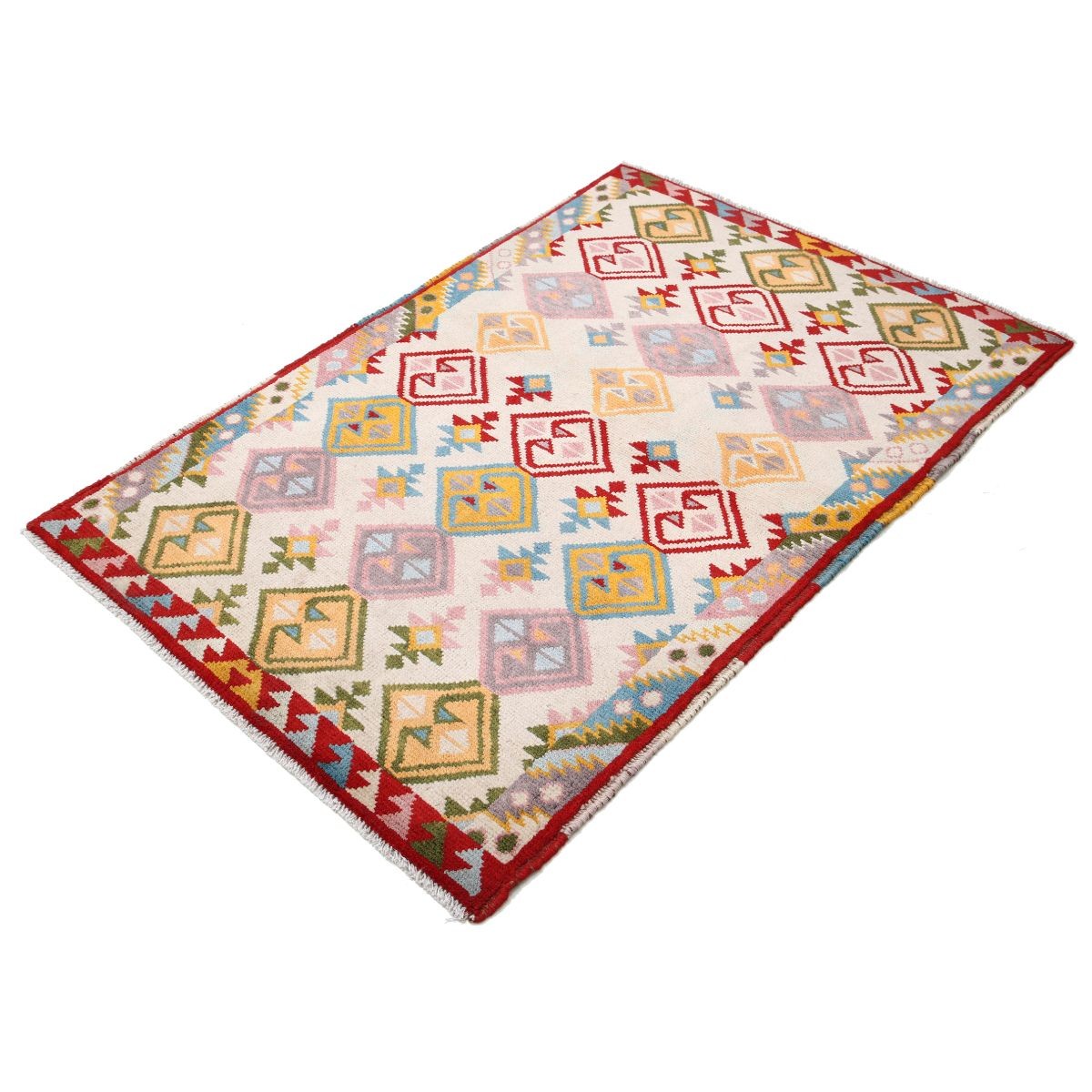 Revival 3x5 Handmade Double Knotted Washable Wool Rug - Colorful