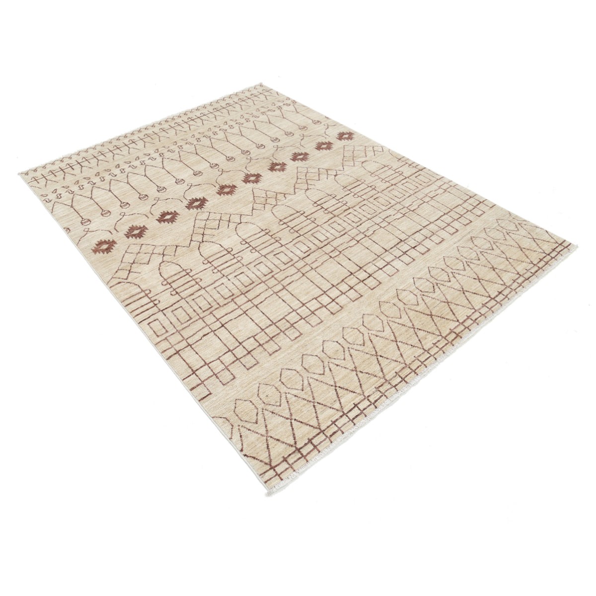 Modcar 5x7 Handmade Double Knotted Washable Wool Rug - Colorful