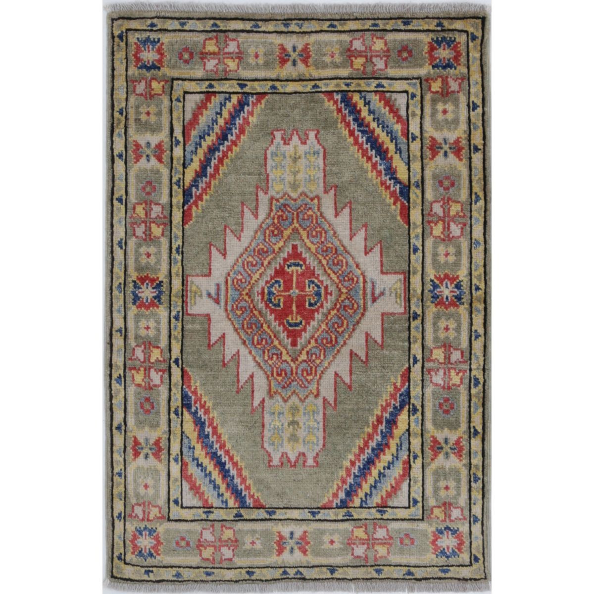 Revival 2x3 Handmade Double Knotted Washable Wool Rug - Colorful
