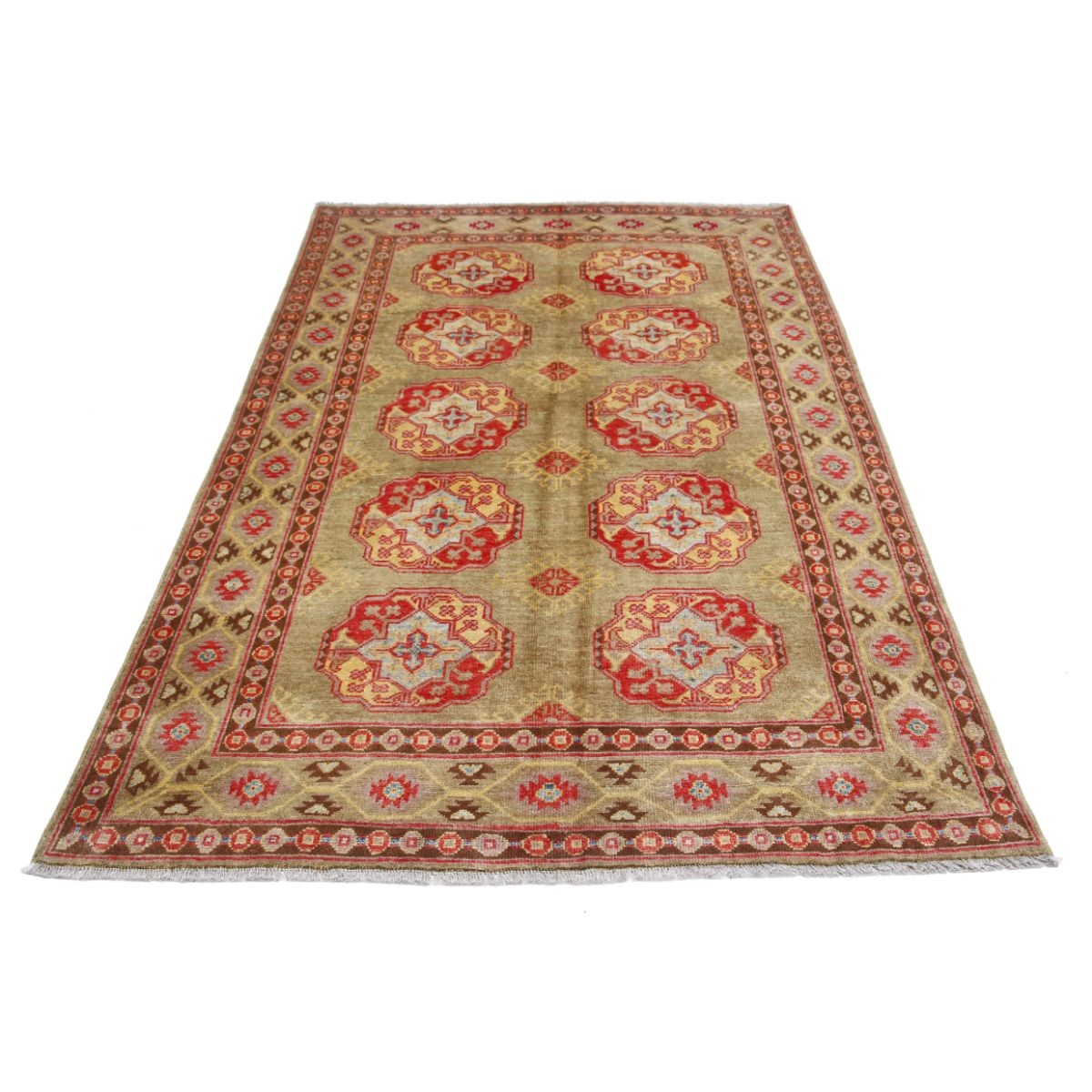 Revival 5x7 Handmade Double Knotted Washable Wool Rug - Colorful