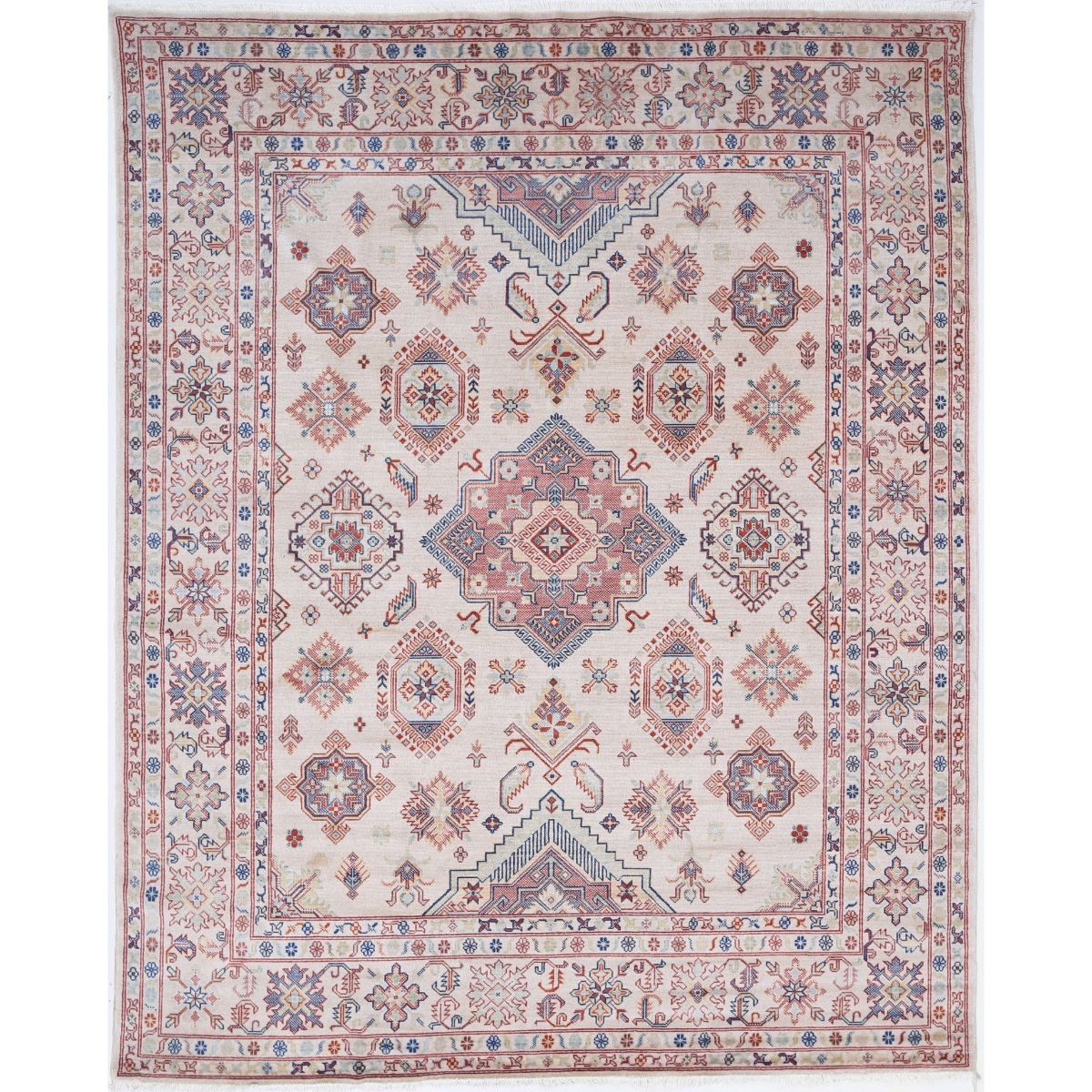 Kazak 8x9 Machine-Made Washable Wool Rug - Colorful