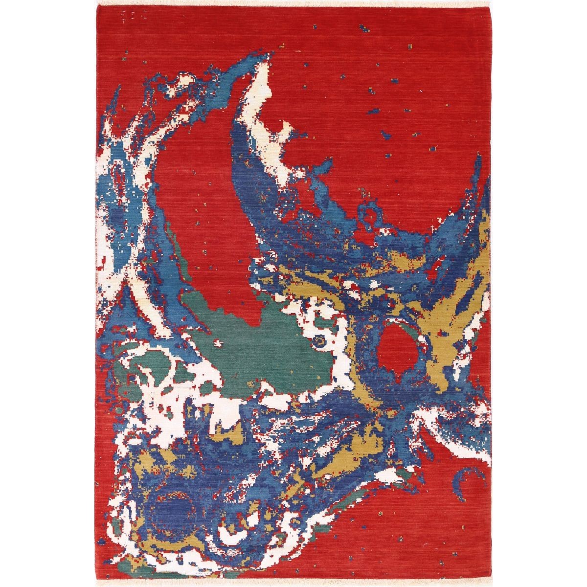 Dhanak 4x6 Machine-Made Washable Wool Rug - Colorful