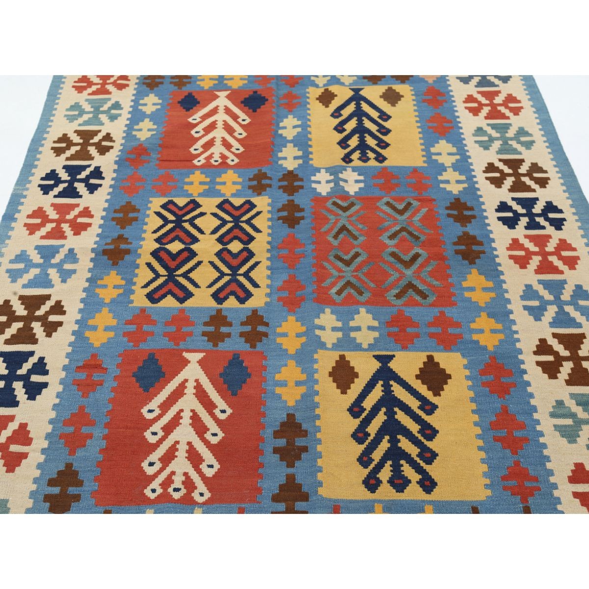 Kafkaas 5x7 Hand Woven Washable Wool Rug - Colorful